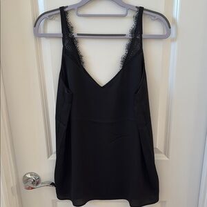 Black Lace Trim Cami Top